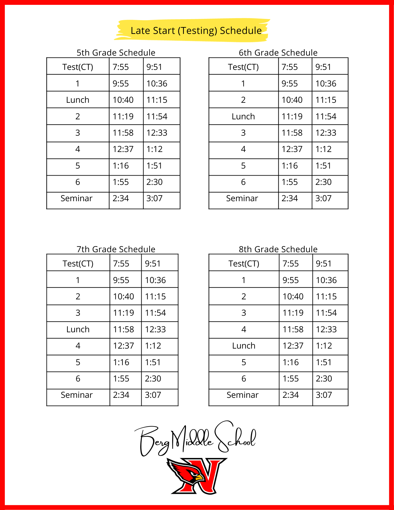 Bms Daily Schedules Newton Community School District