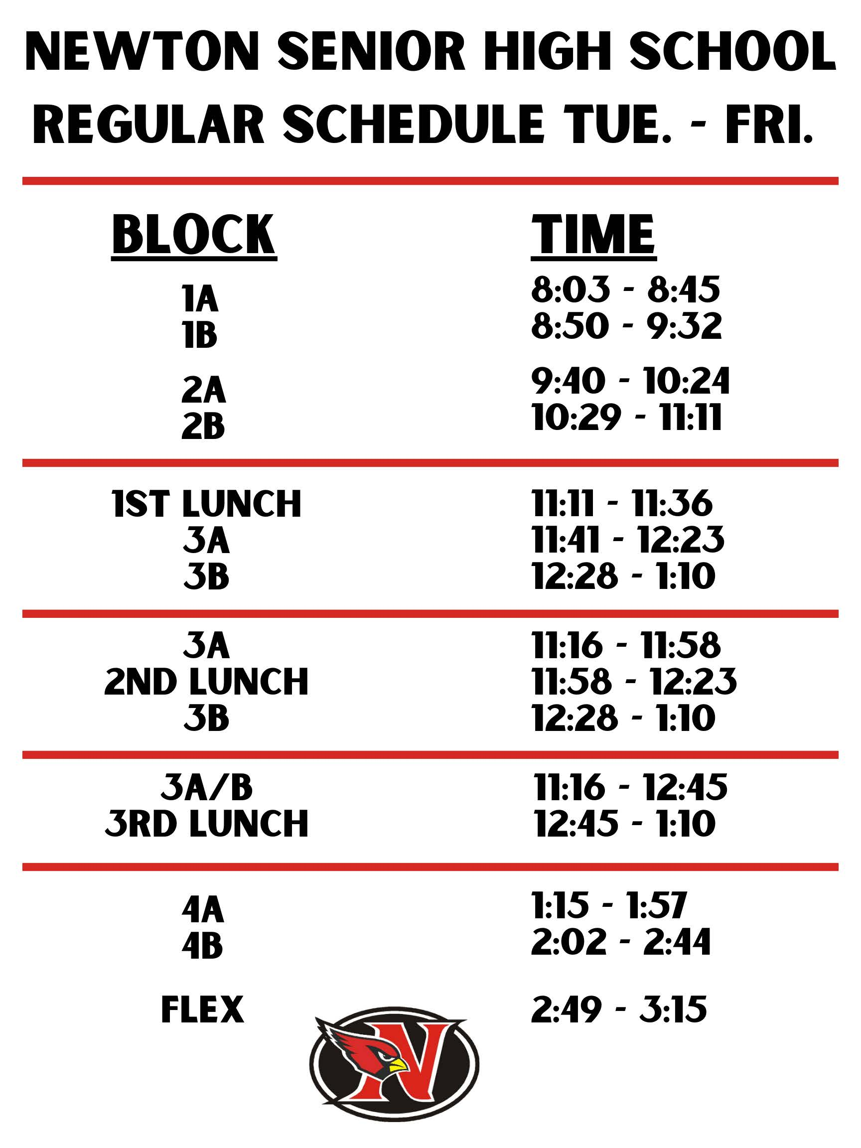Nhs Daily Schedules Newton Community School District