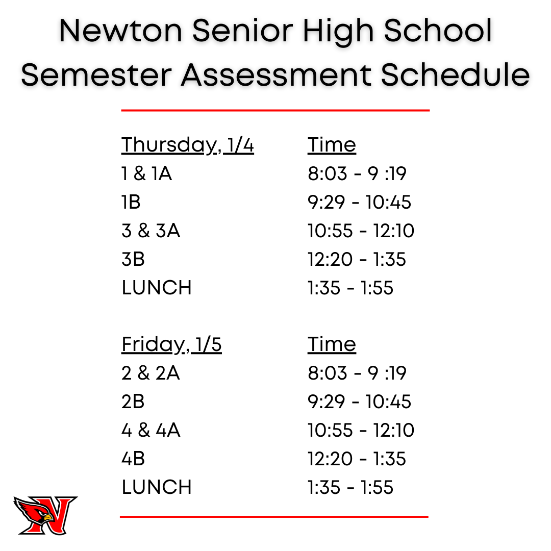 Nhs Semester Assessment Schedule Newton Community School District
